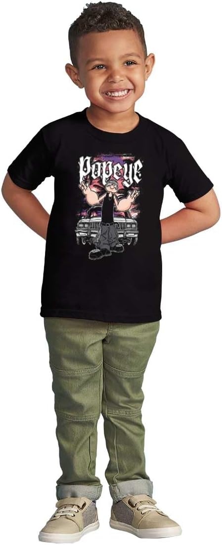 image:imagePopeye and Friends Urban Cholo LA West Coast Toddler Baby Graphic T ShirtBlack Low Rider Car