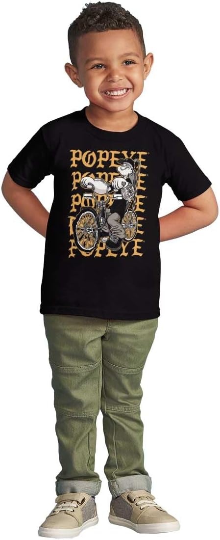 image:imagePopeye and Friends Urban Cholo LA West Coast Toddler Baby Graphic T ShirtBlack Urban Biker