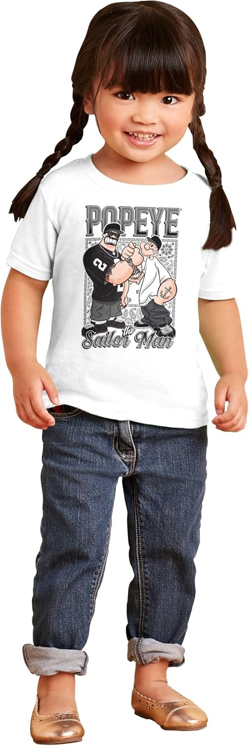 image:imagePopeye and Friends Urban Cholo LA West Coast Toddler Baby Graphic T ShirtWhite Homie Bandana