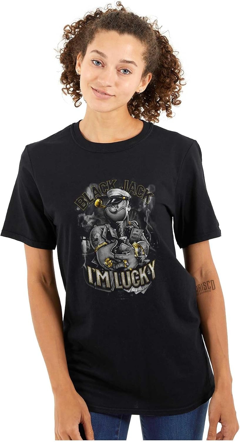 image:imageUrban Popeye Black Jack Im Lucky Graphic T Shirt Men or WomenBlack