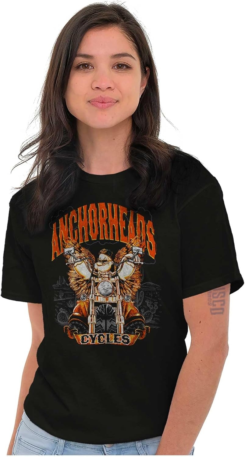 image:imageVintage Popeye Biker Classic Choppers Graphic T Shirt Men or WomenBlack Anchor Heads Cycles