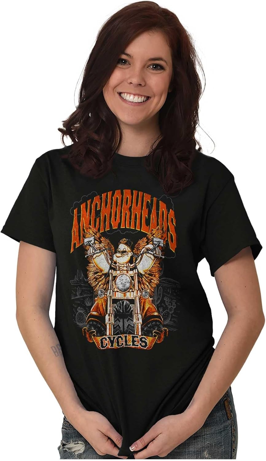 image:imageVintage Popeye Biker Classic Choppers Graphic T Shirt Men or WomenBlack Anchor Heads Cycles