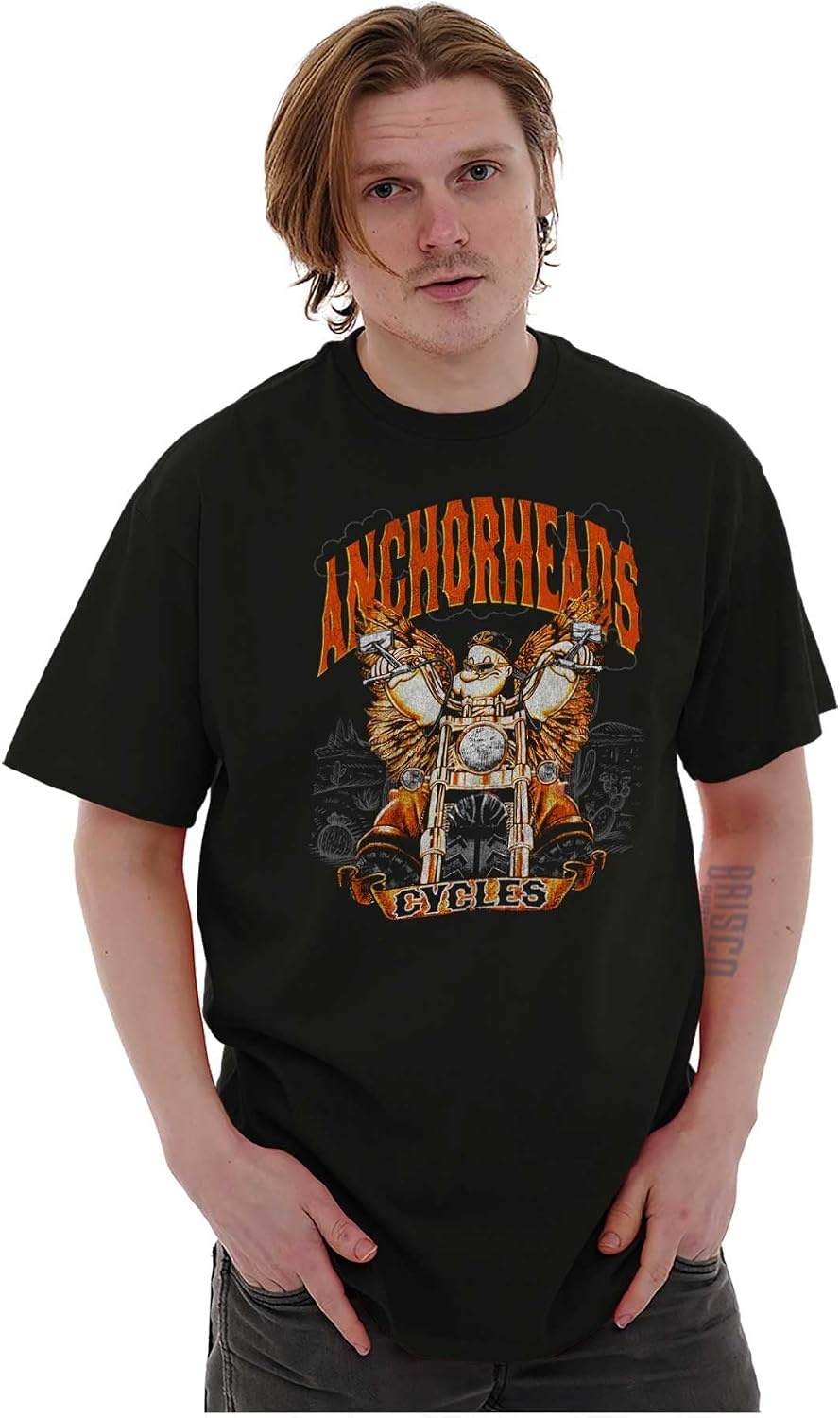 image:imageVintage Popeye Biker Classic Choppers Graphic T Shirt Men or WomenBlack Anchor Heads Cycles