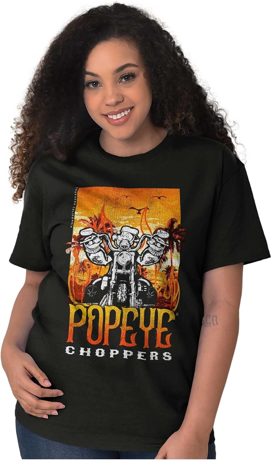 image:imageVintage Popeye Biker Classic Choppers Graphic T Shirt Men or WomenBlack Popeye Choppers
