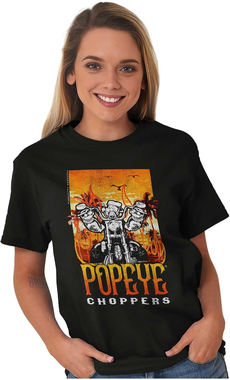 image:imageVintage Popeye Biker Classic Choppers Graphic T Shirt Men or WomenBlack Popeye Choppers