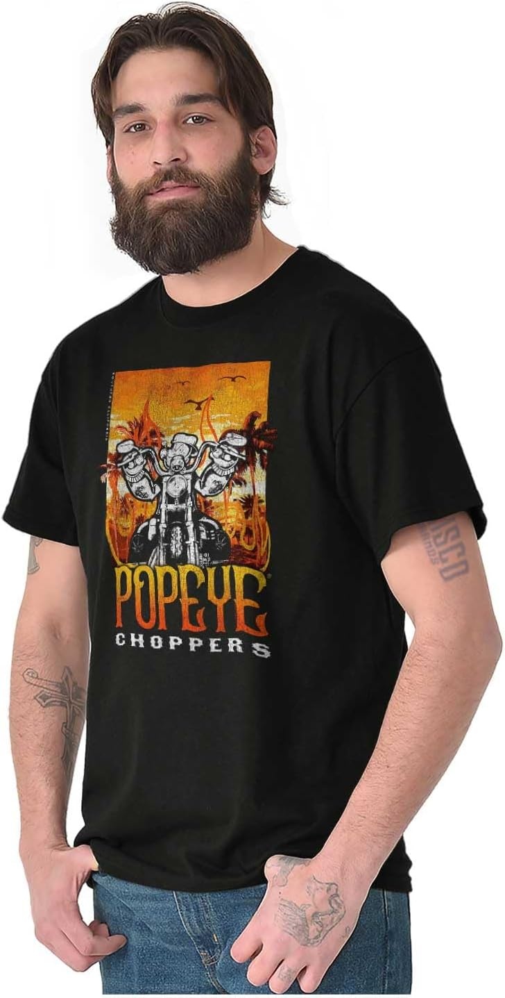 image:imageVintage Popeye Biker Classic Choppers Graphic T Shirt Men or WomenBlack Popeye Choppers