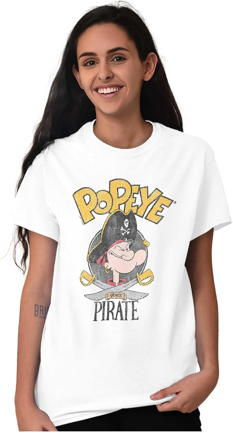 image:imageVintage Retro Popeye Goes Pirate Graphic T Shirt Men or WomenWhite