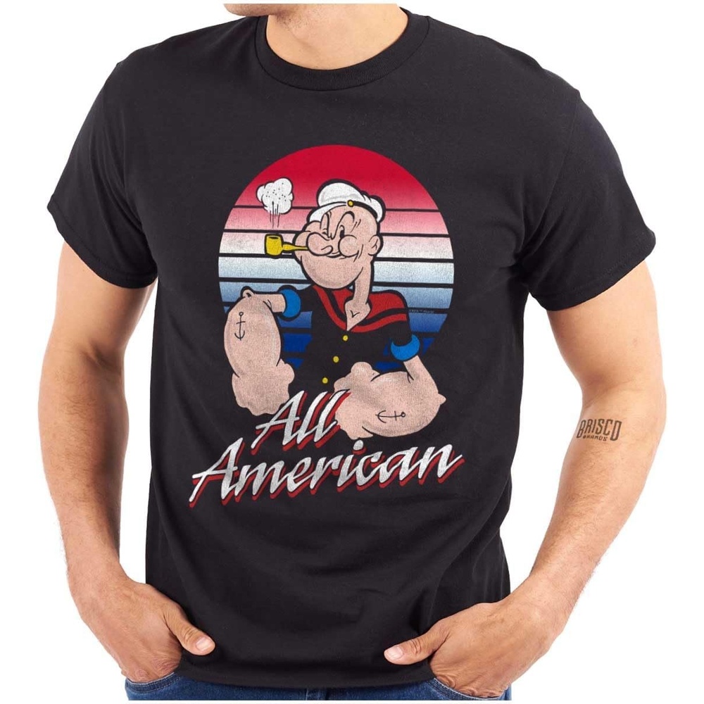 image:imageAll American Popeye The Sailor Man Graphic T Shirt Men or WomenBlack