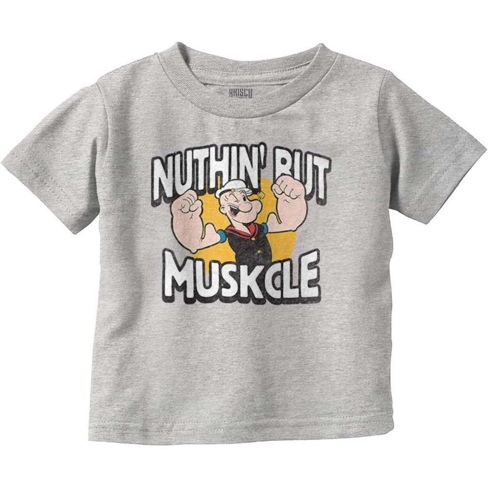 image:imageBrisco Brands Nuthin But Muskcle Popeye Sailor Youth T Shirt Tee GirlsHeather