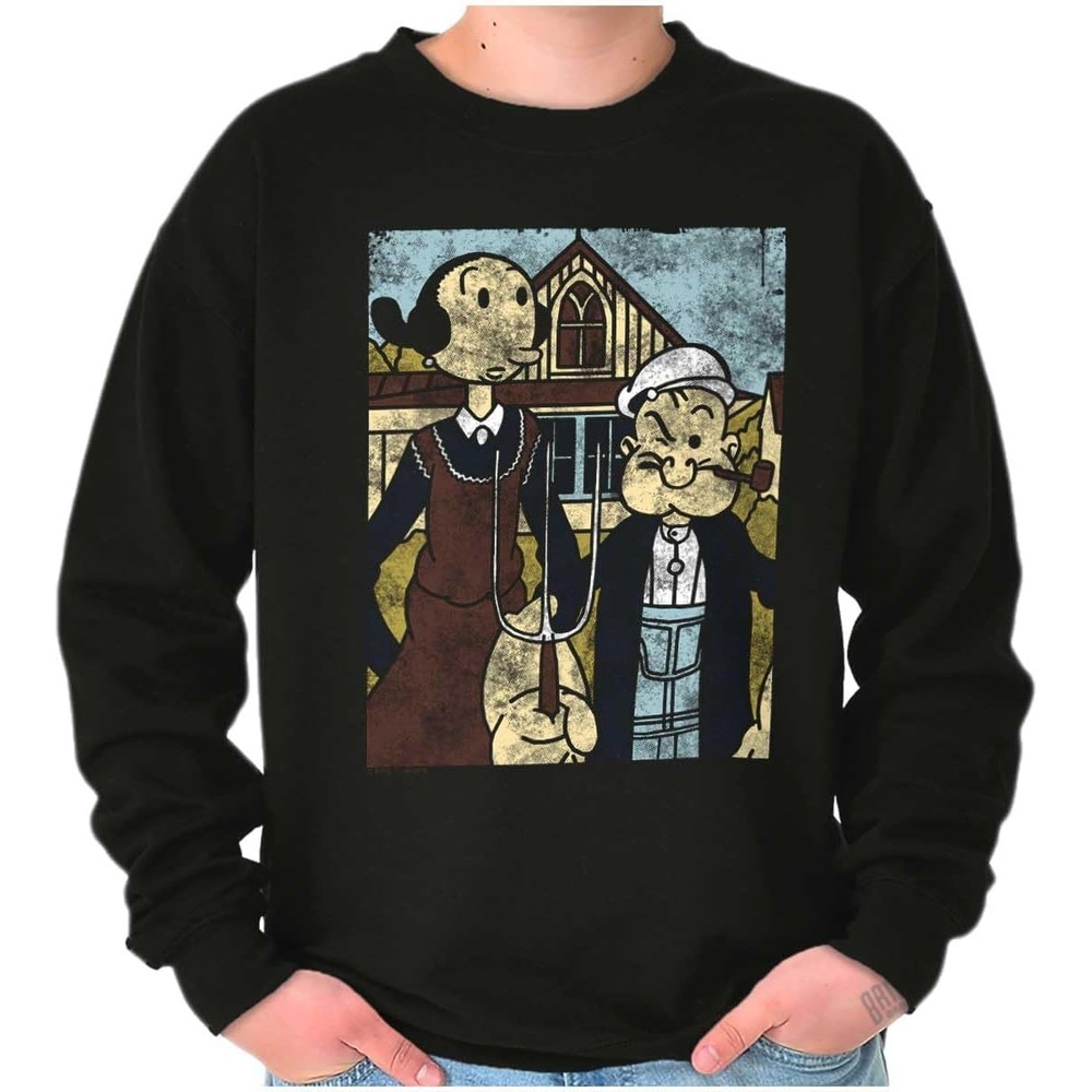 image:imageBrisco Brands Popeye Olive Oyl American Modern Art Sweatshirt for Men or WomenBlack