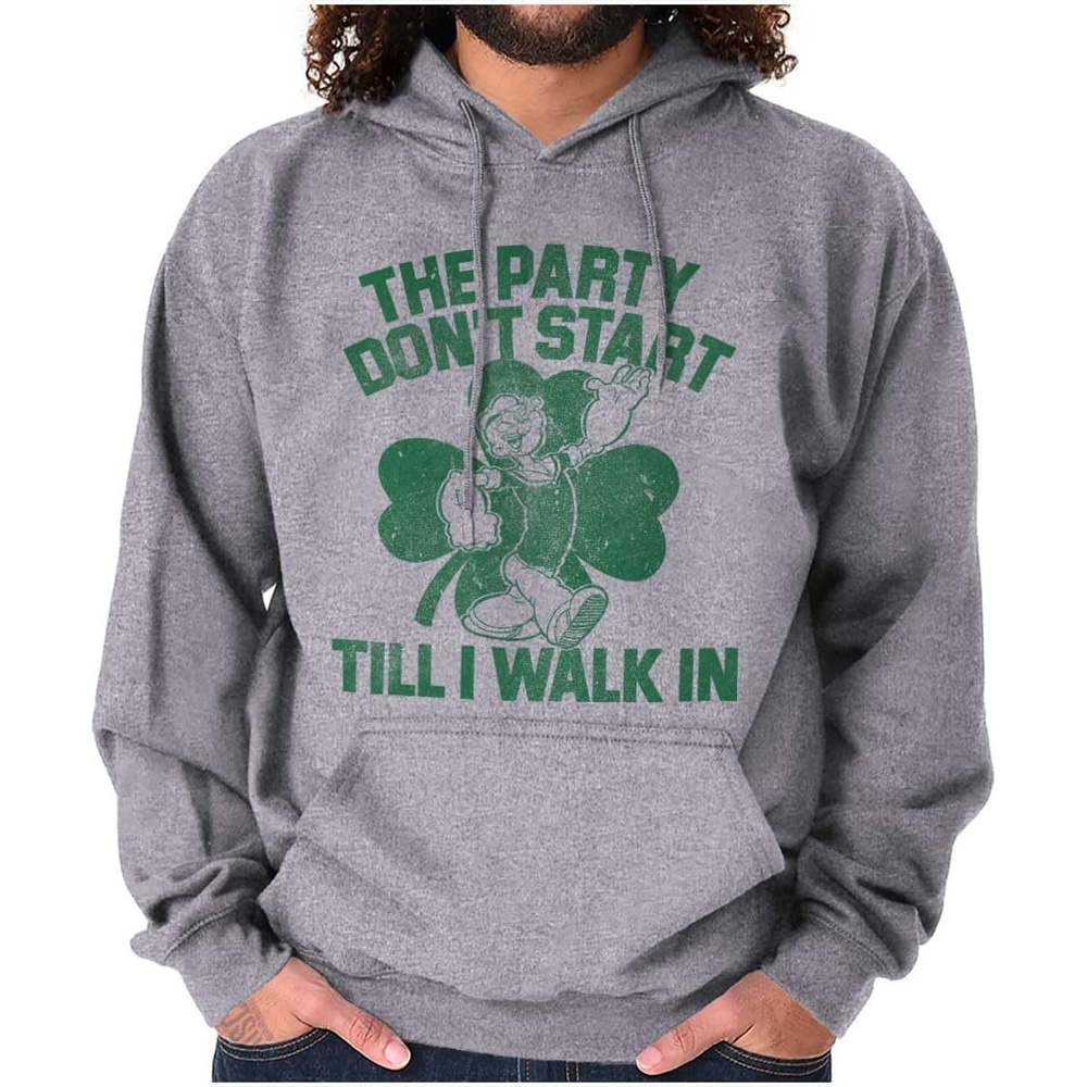 image:imageBrisco Brands Popeye Saint Patricks Day Party Hoodie Sweatshirt Women MenSport Grey