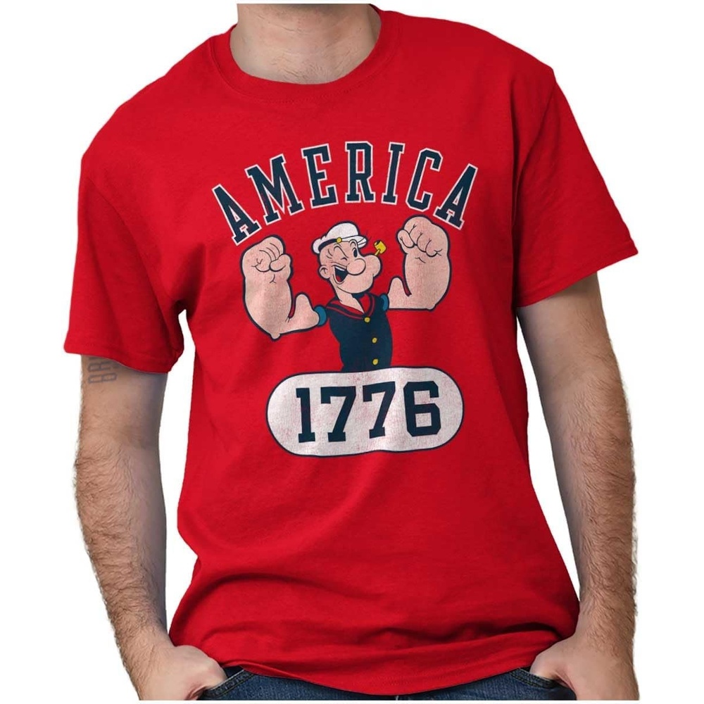 image:imageBrisco Brands Popeye The Sailor Man America 1776 Graphic T Shirt Men or WomenRed