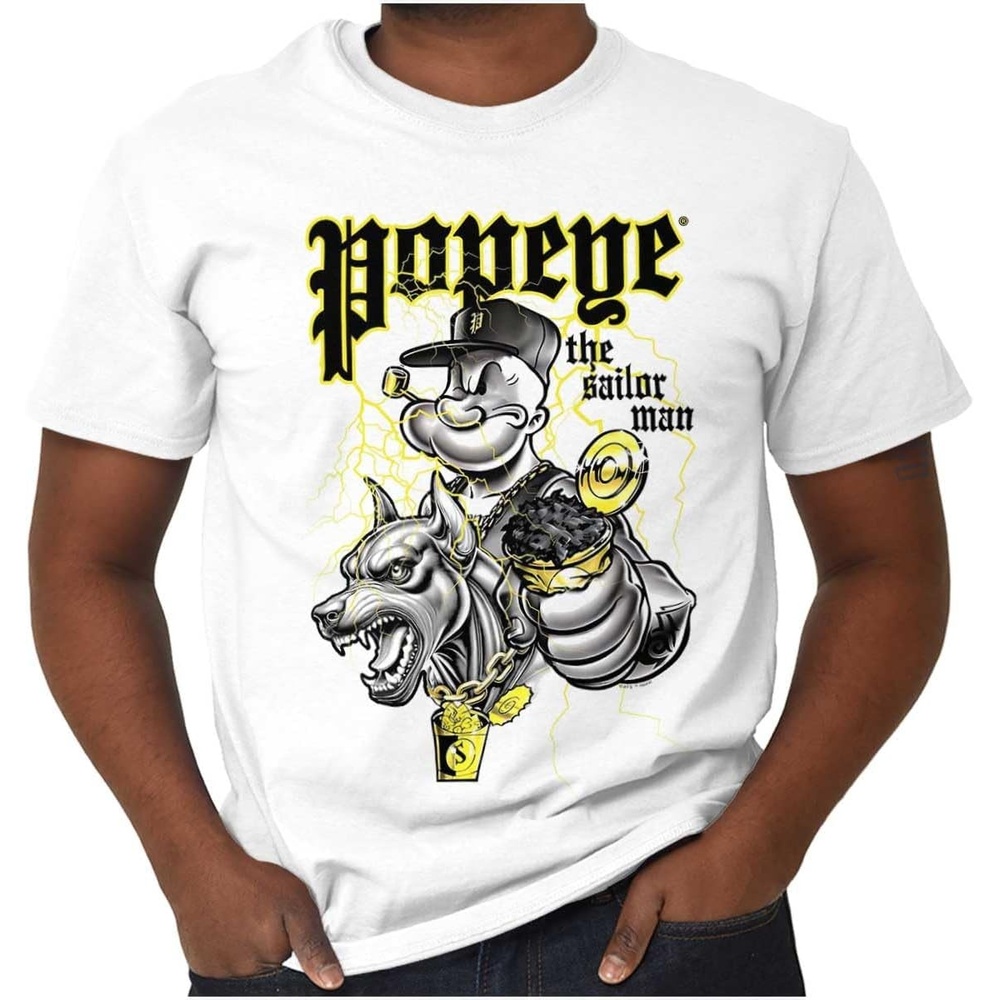 image:imageBrisco Brands Popeye Urban Spinach Dog Lover Graphic T Shirt Men or WomenWhite