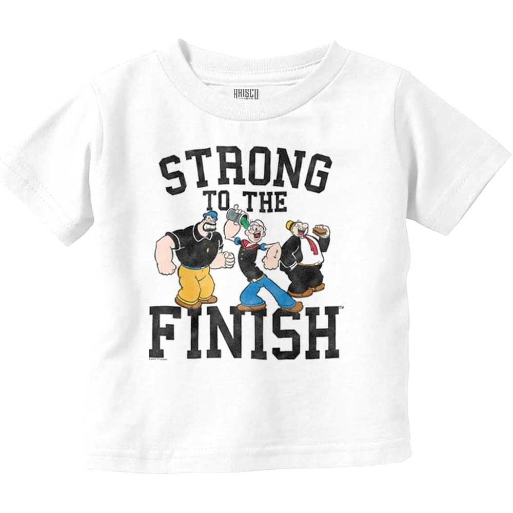image:imageBrisco Brands Popeye and Crew Strong to The Finish Toddler Boy Girl T ShirtWhite