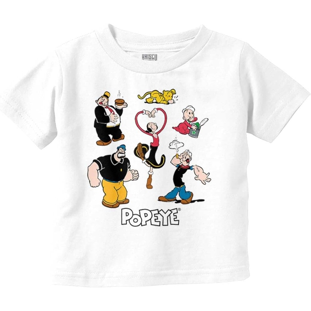 image:imageClassic Popeye Cartoon Characters Toddler Baby Graphic T ShirtWhite