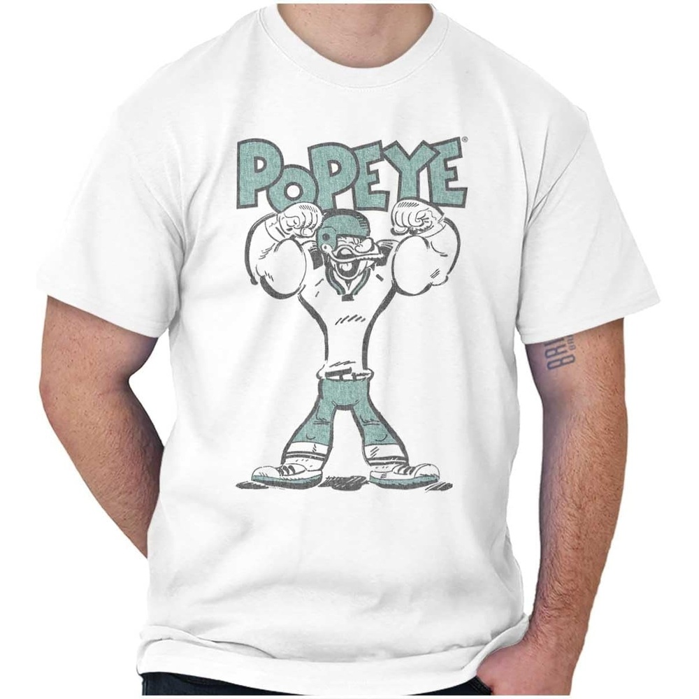 image:imagePopeye Football Champion Athlete Graphic T Shirt Men or WomenWhite