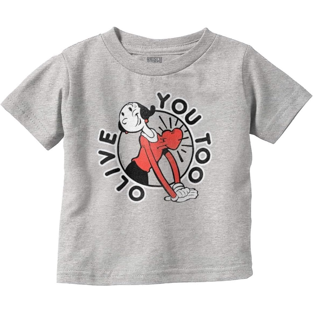 image:imagePopeye Olive OYL You Too Cute Funny Youth T Shirt Tee GirlsHeather