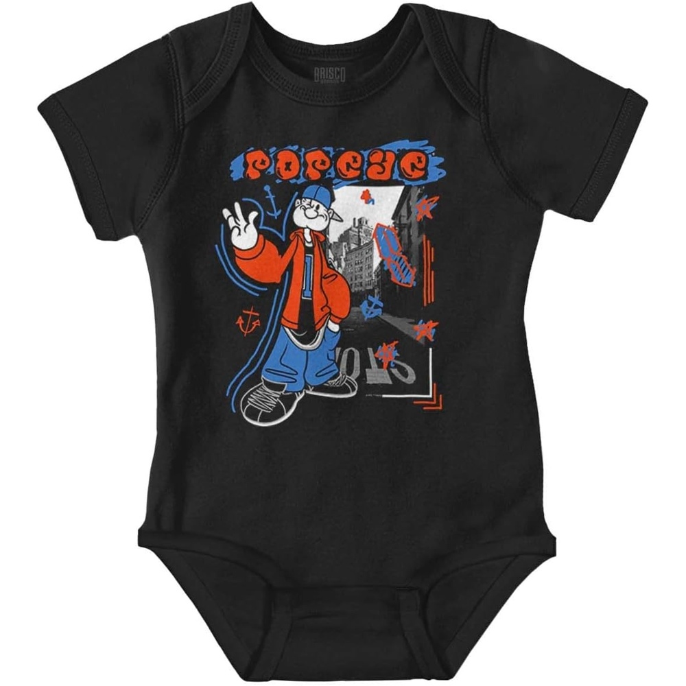 image:imagePopeye Urban City Graffiti Street Art Baby Romper Boys or GirlsBlack