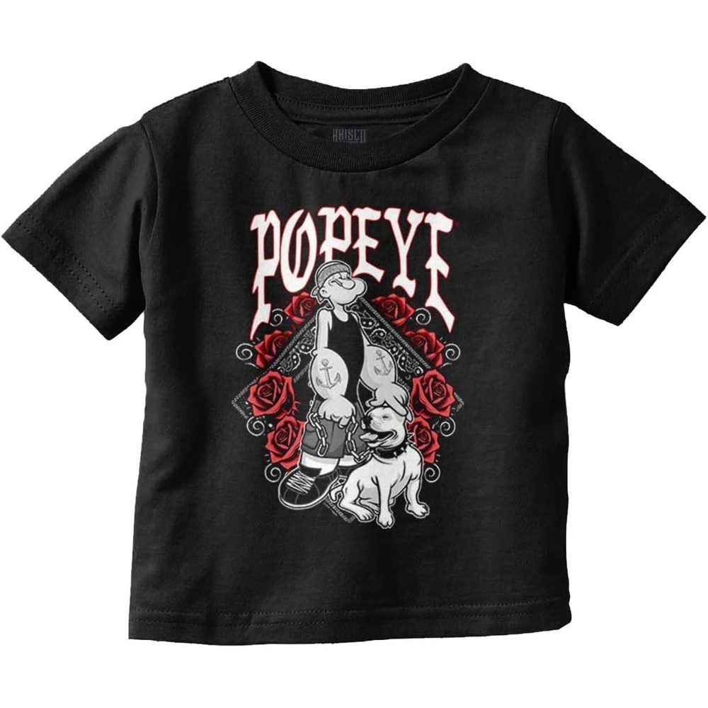 image:imagePopeye and Friends Urban Cholo LA West Coast Toddler Baby Graphic T ShirtBlack Popeye Bandana