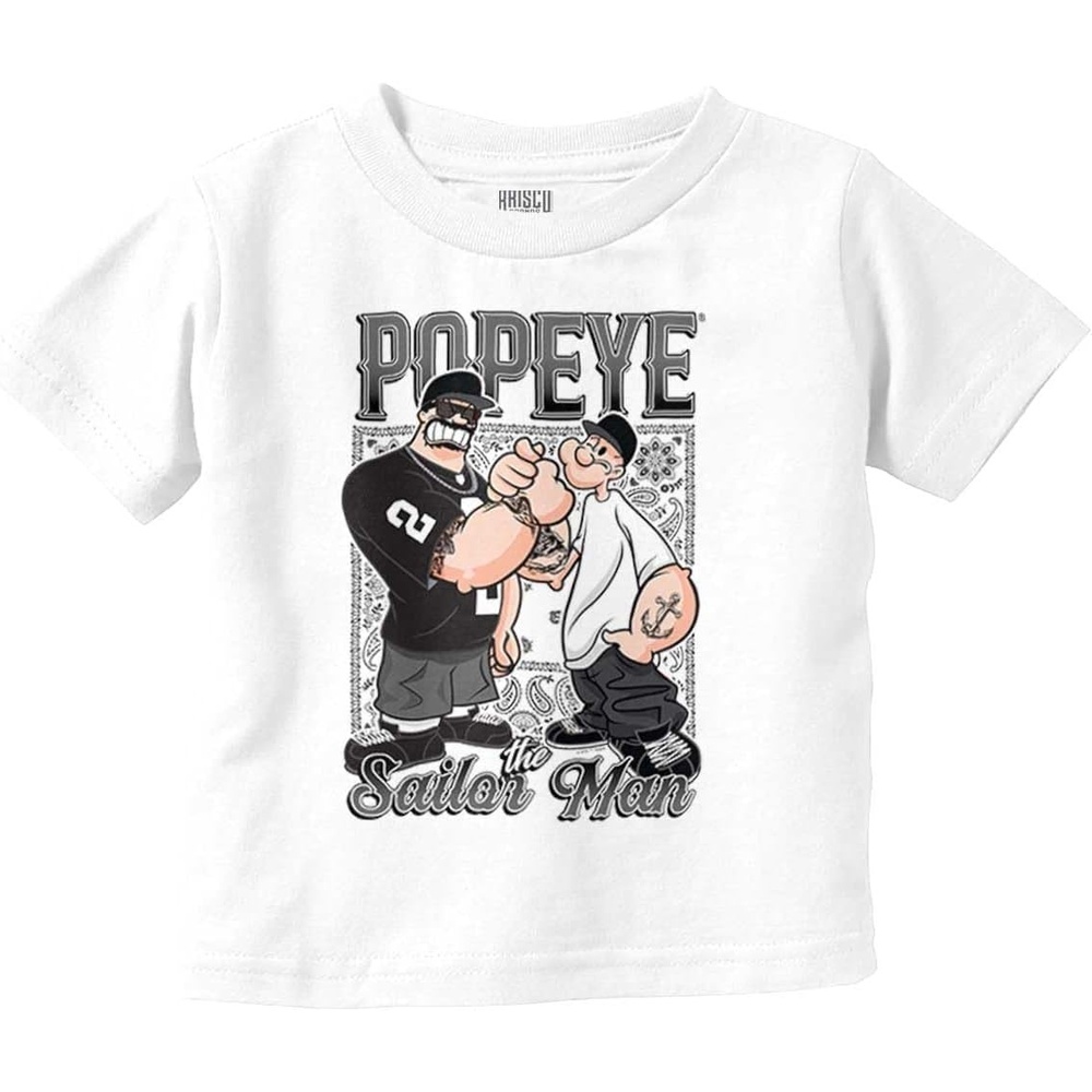 image:imagePopeye and Friends Urban Cholo LA West Coast Toddler Baby Graphic T ShirtWhite Homie Bandana