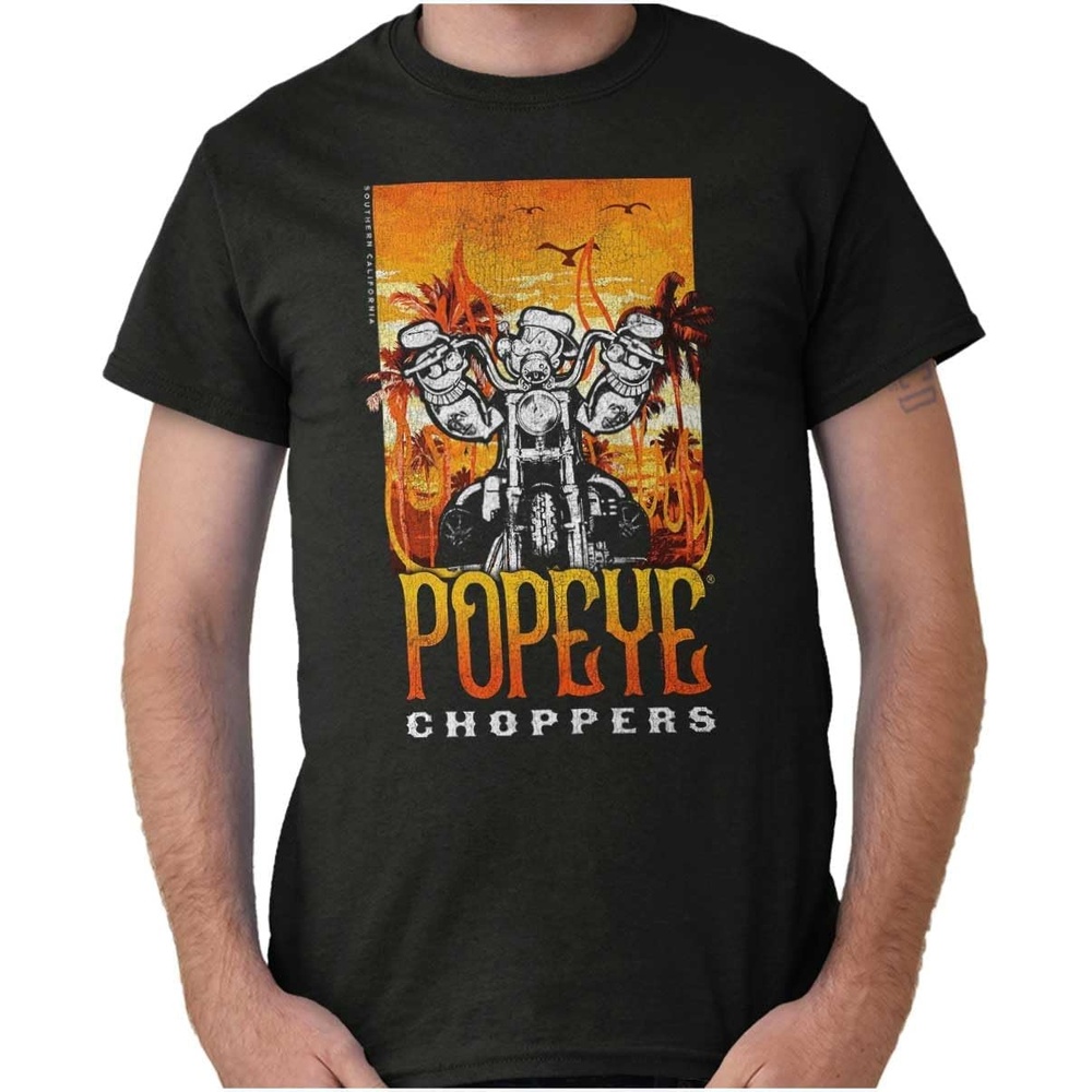 image:imageVintage Popeye Biker Classic Choppers Graphic T Shirt Men or WomenBlack Popeye Choppers