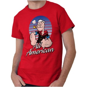 All American Popeye The Sailor Man Graphic T Shirt Men or Women(Red)