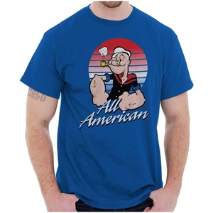 All American Popeye The Sailor Man Graphic T Shirt Men or Women(Royal)