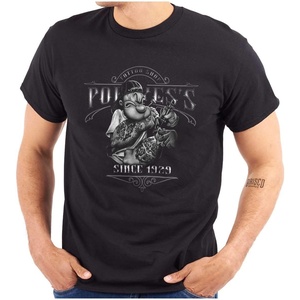 Brisco Brands Cool Popeye’s Tattoo Shop Cartoon Graphic T Shirt Men or Women(Black)