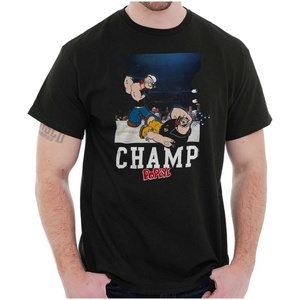 Brisco Brands Popeye Boxing Championship Photo Graphic T Shirt Men or Women(Black)