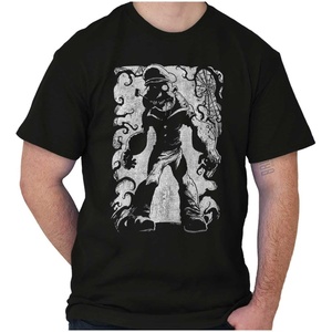 Brisco Brands Popeye Gothic Halloween Zombie Graphic T Shirt Men or Women(Black)