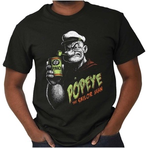 Brisco Brands Popeye Halloween Spinach Monster Graphic T Shirt Men or Women(Black)