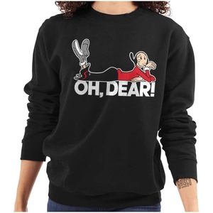 Brisco Brands Popeye Olive Oyl Oh Dear Quote Women Crewneck Sweatshirt(Black)