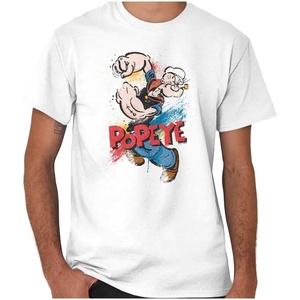 Brisco Brands Popeye The Sailor Retro Cartoon Comic Graphic T Shirt Men or Women(White)