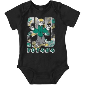 Brisco Brands Popeye Urban Streetwear Graffiti Baby Romper Boys or Girls(Black)
