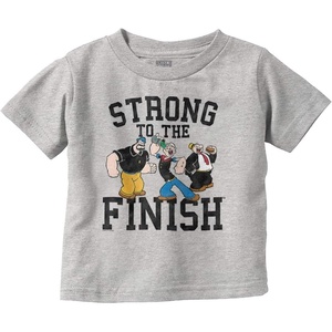 Brisco Brands Popeye and Crew Strong to The Finish Toddler Boy Girl T Shirt(Heather)