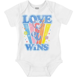 Brisco Brands Retro Popeye Olives Love Wins Baby Romper Boys or Girls(White)