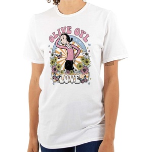 Cute Olive OYL Cartoon Flower Love Womens Graphic T Shirt Tees(White)