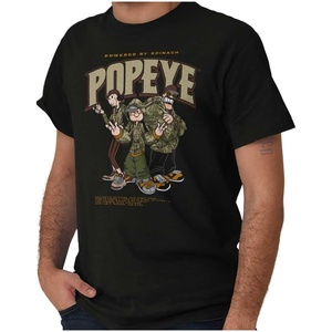 Popeye Camouflage Cartoon Characters Graphic T Shirt Men or Women(Black)