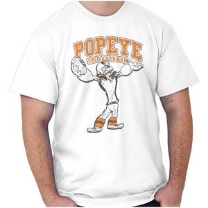 Popeye Football Player Sports Athlete Graphic T Shirt Men or Women(White)