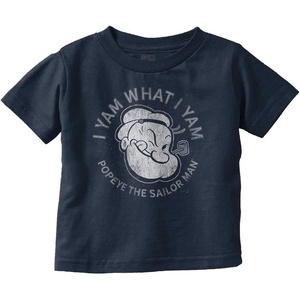 Popeye Sailor Man Quote What I Yam Toddler Boy Girl T Shirt(Navy)