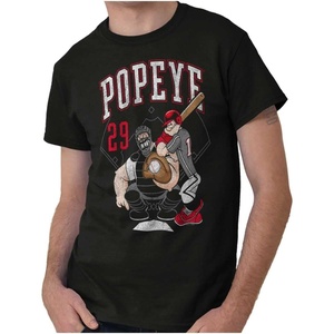 Popeye Sports Team Baseball Player Game Day Graphic T Shirt Men or Women(Black – Strike)