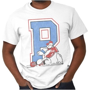 Popeye Sports Team Baseball Player Game Day Graphic T Shirt Men or Women(White – Base Slide)