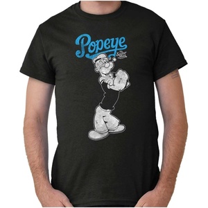 Popeye The Sailorman Classic Cartoon Graphic T Shirt Men or Women(Black)