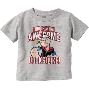Popeye What Awesome Looks Like Cool Toddler Boy Girl T Shirt(Heather)