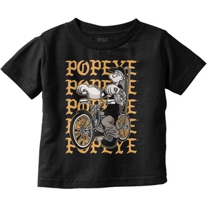 Popeye and Friends Urban Cholo LA West Coast Toddler Baby Graphic T Shirt(Black – Urban Biker)