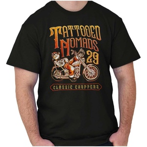 Vintage Popeye Biker Classic Choppers Graphic T Shirt Men or Women(Black – Tattooed Nomads)