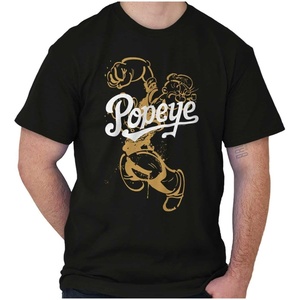 Vintage Popeye The Sailor Man Cartoon Graphic T Shirt Men or Women(Black)