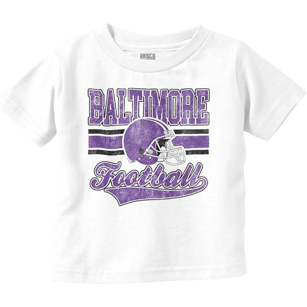 image:imageBrisco Brands Baltimore Maryland Football Helmet Toddler Baby Boy T ShirtWhite