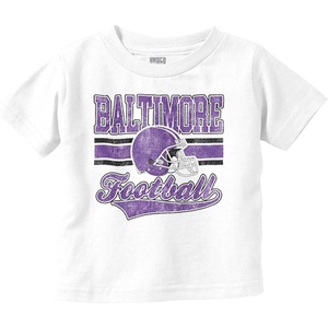 Brisco Brands Baltimore Maryland Football Helmet Toddler Baby Boy T Shirt(White)