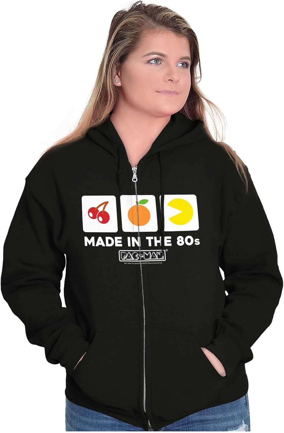 image:imageBrisco Brands PACMAN Made in the 80s Vintage Zip Up Hoodie Mens Womens
